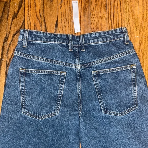 ASOS Blue Wide Leg Jeans with Distressed Details Size 26 - Picture 5 of 6